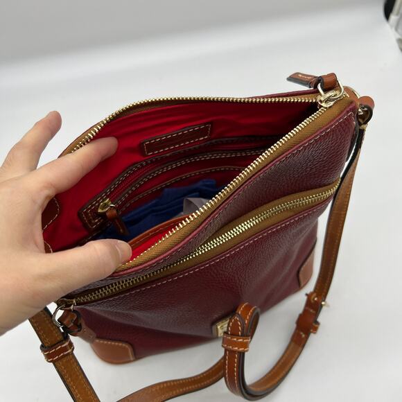 Dooney & Bourke Pebble Leather Crossbody Handbags Wine - Picture 3 of 16